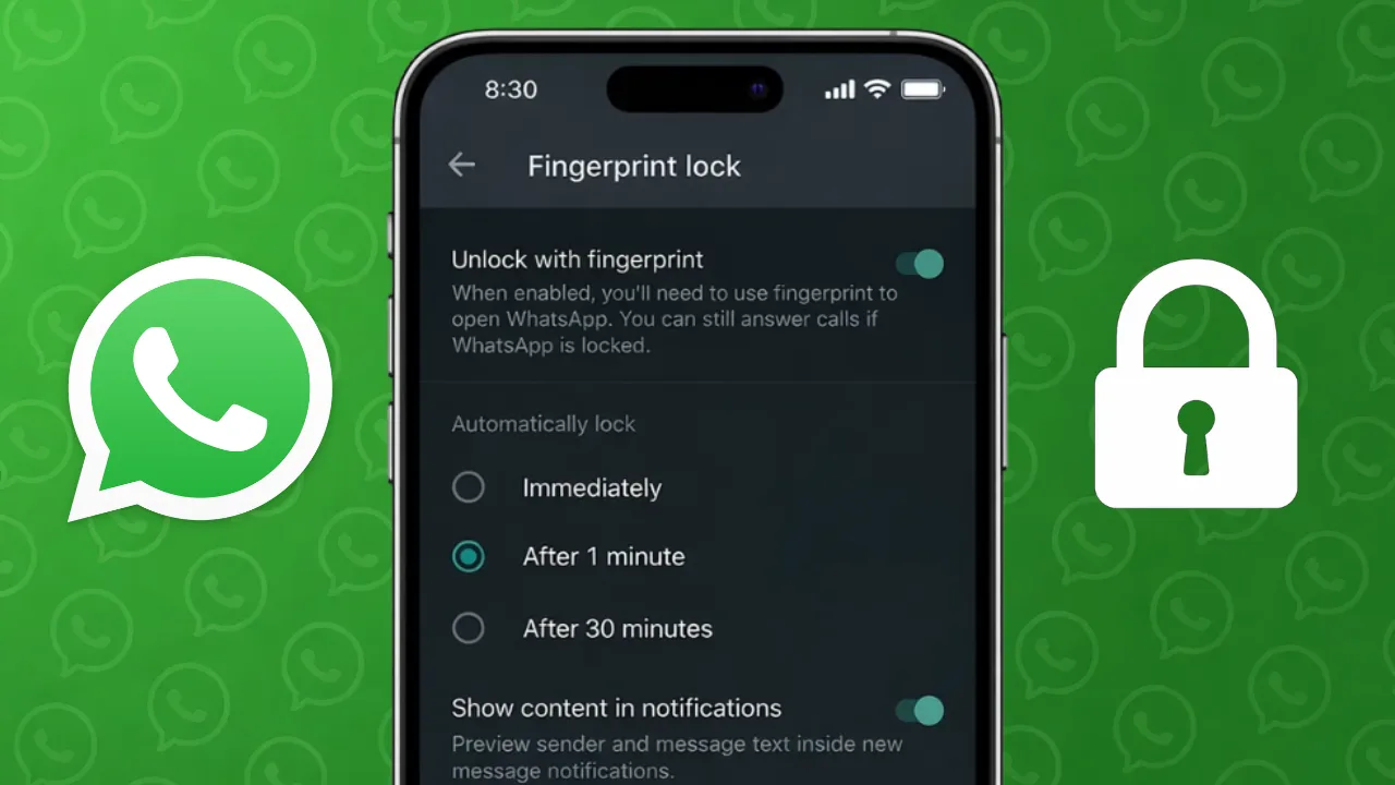 How to Protect WhatsApp Using Face ID or Fingerprint Authentication