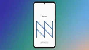 Android smartphone showing a secure pattern lock screen with a complex unlock pattern to improve device security and protect personal data.