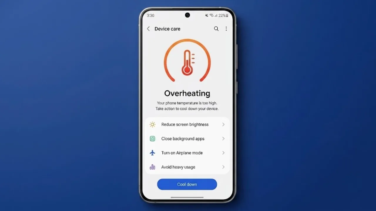 Smartphone overheating problem with practical tips to cool down a phone and prevent battery damage